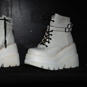 Demonia Vegan Leather Shaker-52 Festival/Platform Boots